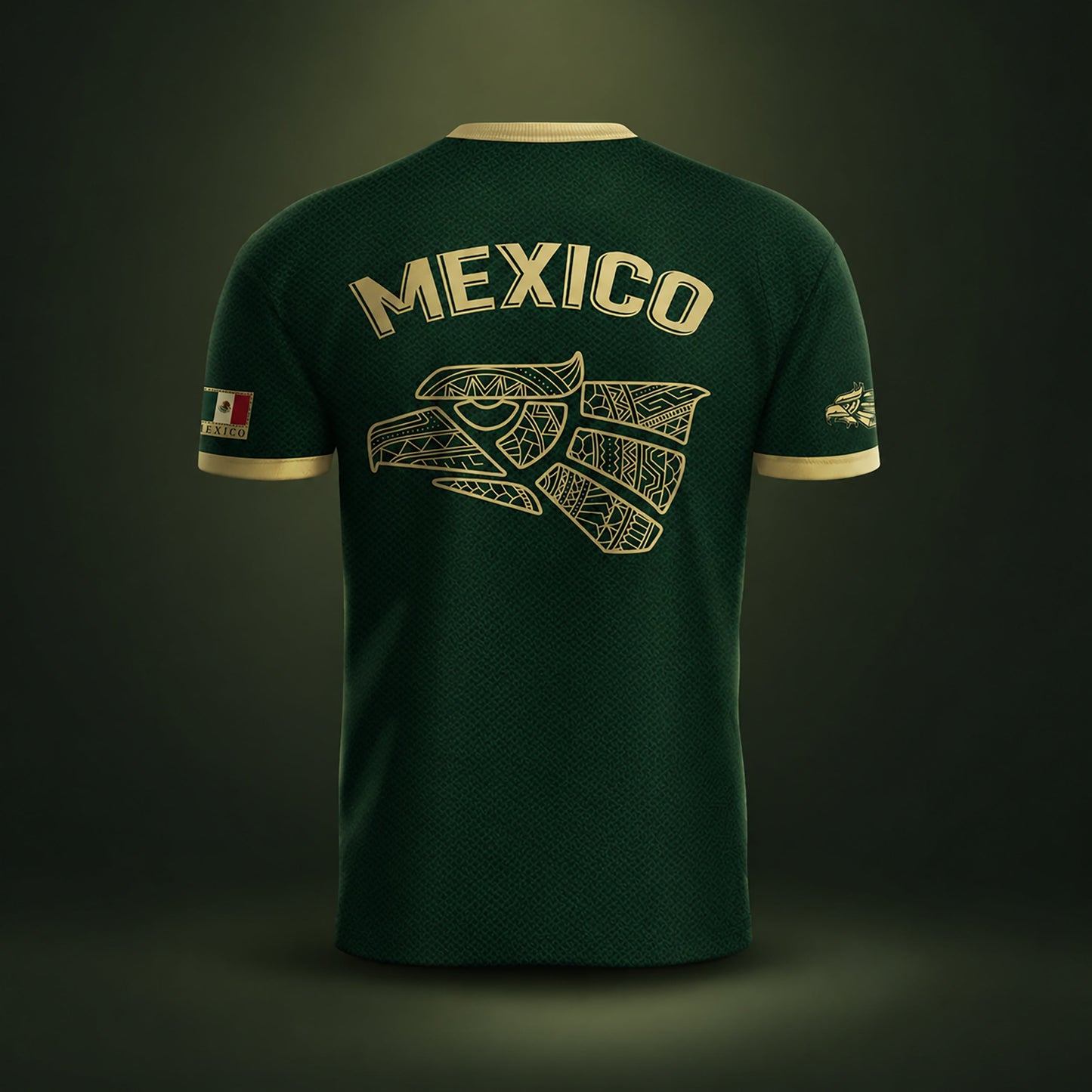 SJ-341-Mexican Culture Graphic Football Set, Vintage Aztec Eagle Pattern Team Jerseys