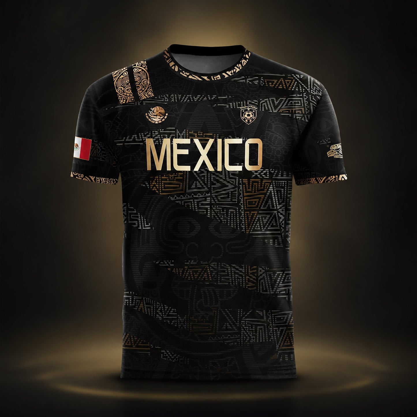 SJ-344-Adult/Youth Mexico Aztec Eagle Soccer Jersey Set, Matching Shorts Graphic Football Sportswear Outfit