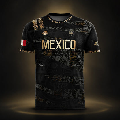 SJ-344-Adult/Youth Mexico Aztec Eagle Soccer Jersey Set, Matching Shorts Graphic Football Sportswear Outfit