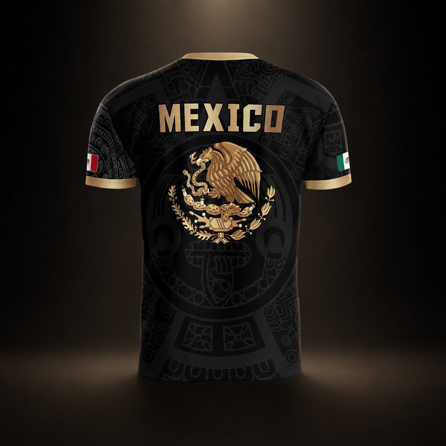 SJ-345-Repeating Mexican Heritage Printed Football Uniform, Shorts Colorful Tribal Warrior Match Day Coordinates