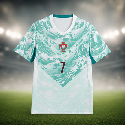SJ-450,451-Adult/Youth Portugal National Team Home And Away Soccer Kit Set Featuring Ronaldo Player Signature Print