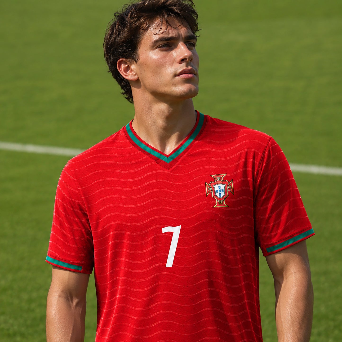 SJ-450,451-Adult/Youth Portugal National Team Home And Away Soccer Kit Set Featuring Ronaldo Player Signature Print