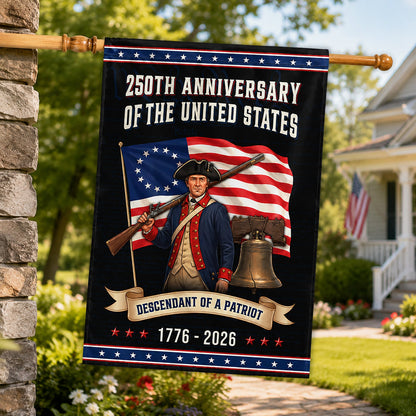 FLG-375-American 250 Years Revolutionary Flag, Betsy Ross Style Liberty Bell Yard Garden Flag