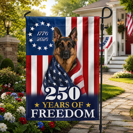 FLG-377-United States 250th Anniversary Flag, Large Commemorative German Shepherd Star Spangled Banner Outdoor Decoration