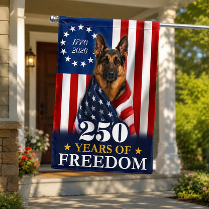 FLG-377-United States 250th Anniversary Flag, Large Commemorative German Shepherd Star Spangled Banner Outdoor Decoration
