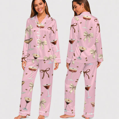 PJ-011-Espresso Martini Coffee Bean Silk Pajama Set