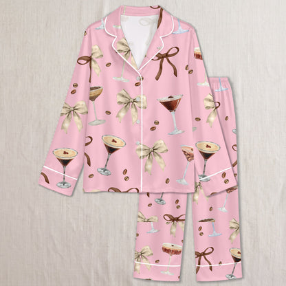 PJ-011-Espresso Martini Coffee Bean Silk Pajama Set