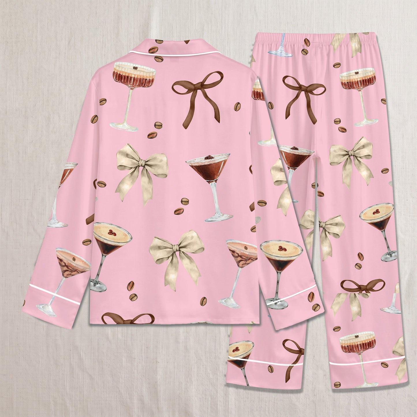 PJ-011-Espresso Martini Coffee Bean Silk Pajama Set