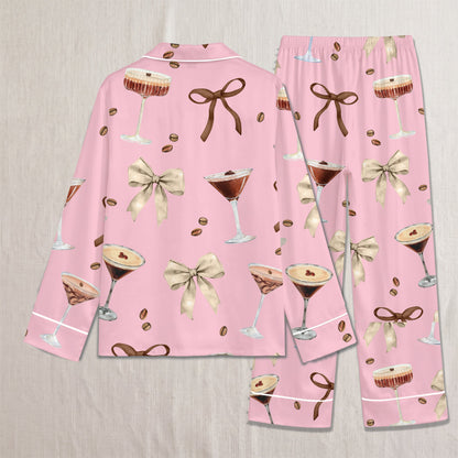 PJ-011-Espresso Martini Coffee Bean Silk Pajama Set