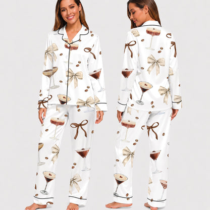 PJ-011-Espresso Martini Coffee Bean Silk Pajama Set