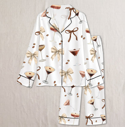 PJ-011-Espresso Martini Coffee Bean Silk Pajama Set