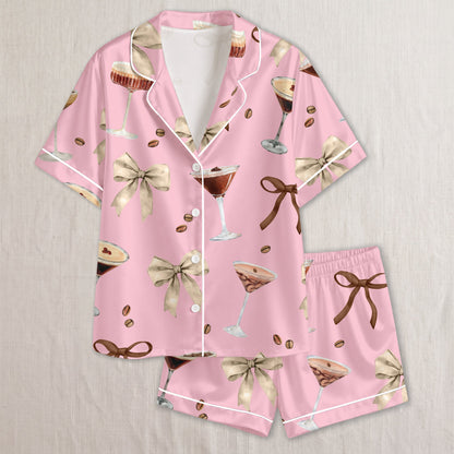 PJ-011-Espresso Martini Coffee Bean Silk Pajama Set