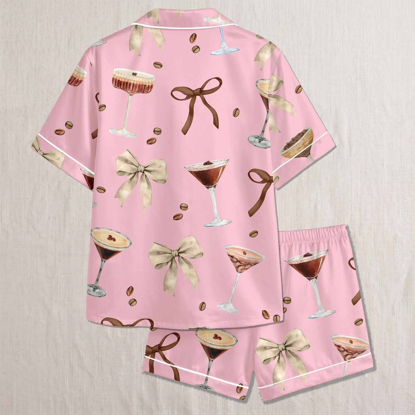 PJ-011-Espresso Martini Coffee Bean Silk Pajama Set