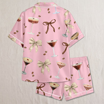 PJ-011-Espresso Martini Coffee Bean Silk Pajama Set