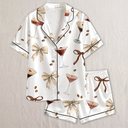 PJ-011-Espresso Martini Coffee Bean Silk Pajama Set