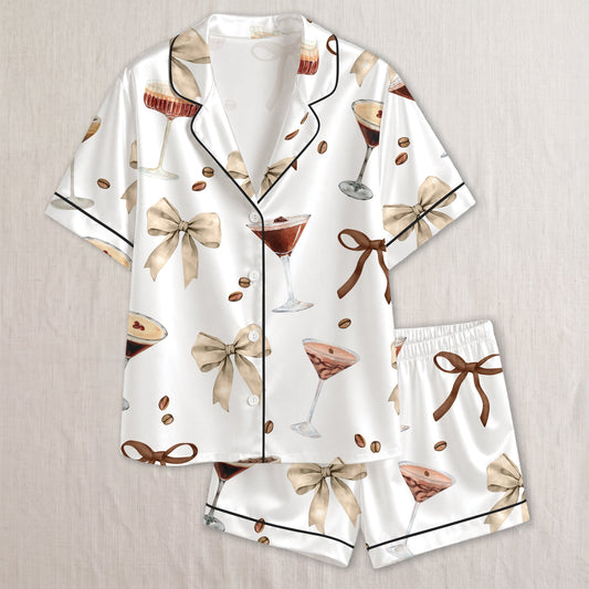 PJ-011-Espresso Martini Coffee Bean Silk Pajama Set