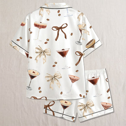 PJ-011-Espresso Martini Coffee Bean Silk Pajama Set